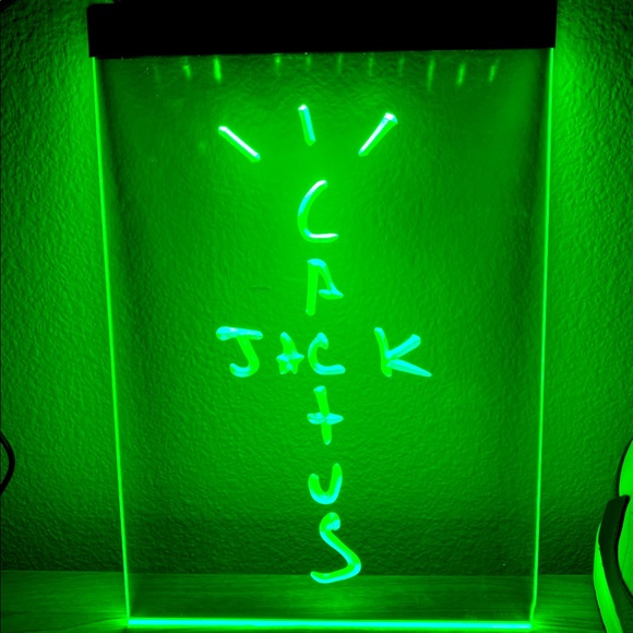 CACTUS JACK LED NEON GREEN LIGHT SIGN 8x12 - Picture 1 of 3